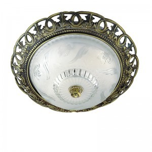 Antique Brass Flush Ceiling Light