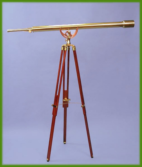 Solid Brass 55-inch Harbormaster Telescope on Mahogany Tripod