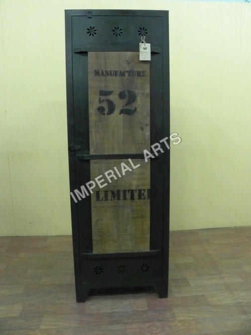 Industrial Furniture-Industrial Cabinet - Metal & Wood, 72x36x18 Inches, Black | Durable, Stylish, Adjustable Shelves, Space-Saving, Easy Assembly