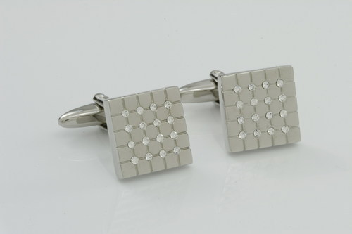 Cuff Links - Stainless Steel, 15x15 mm, Silver | Durable Material, Elegant Design, Rotating Bar Closure, Easy to Use, Perfect Gift, Stylish Accessory