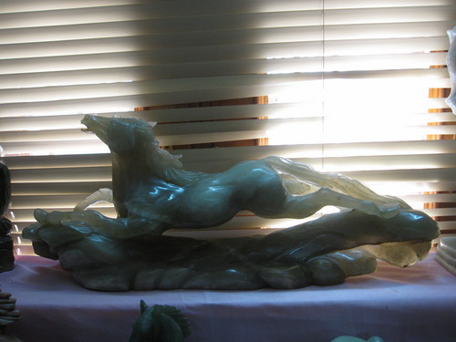 Gemstone Running Horse Sculpture