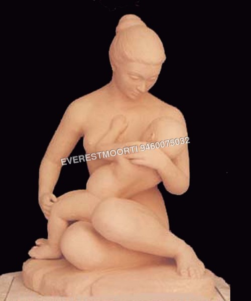 Red Marble Lady Sculpture