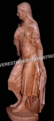 Red Marble Lady Sculpture