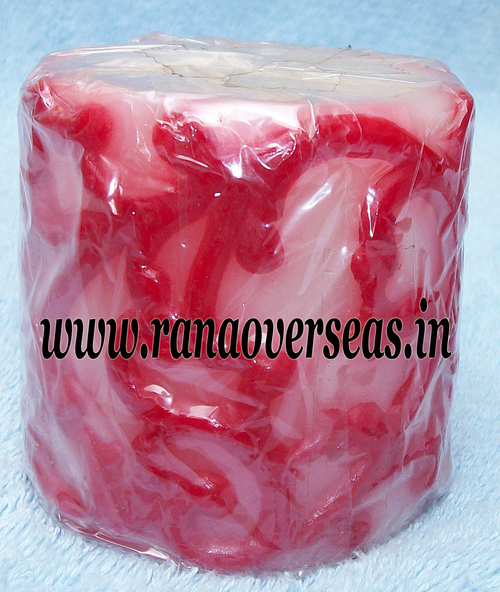 Red And White Wax Candle. 