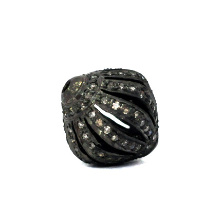 16*14mm Designer Diamond Findings - Silver 16x14mm, 1.6 Ct Diamond, 3.3g Gross Weight, Elegant Design