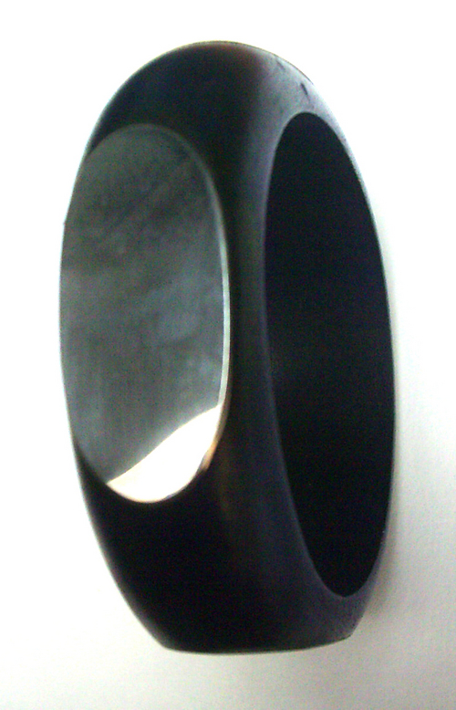 Black Wood Bangle - Polished Wood, 70-80mm Diameter, Black | Stylish, Durable, Comfortable Fit