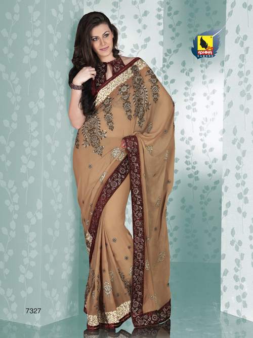 Designer Traditional Sarees - Silk Blend, 5.5m, Beige | Elegant Design, Soft Fabric, Stylish Look, Perfect Drape, Durable Material