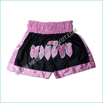 Thai Boxing Short - 100% Polyester, Customizable Size, Pink | Custom Logo, Durable Fabric, Multiple Colors