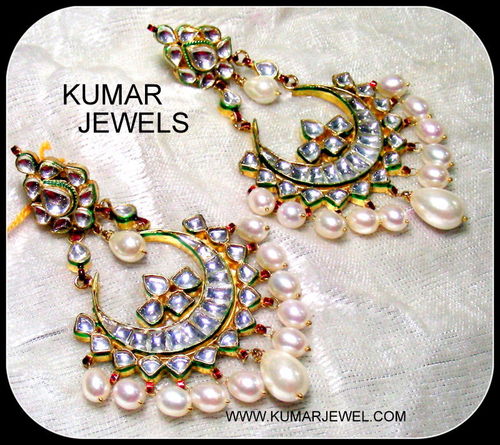 water pearl kundan earring.