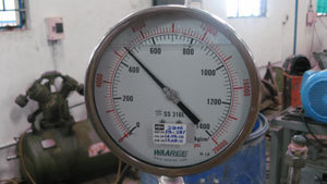 Test pressure measerement using calibrated Pressure Gauge