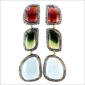 Diamond Multi Gemstone Earrings
