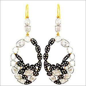 Gold Rose cut Diamond Earrings Jewelry