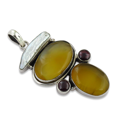 Yellow Chalcedony Pendant Jewellery