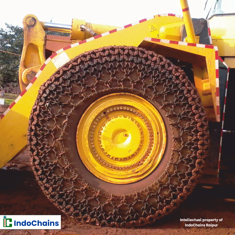 Tyre Protection Chains For Mining & Construction Vehicles - Color: Black