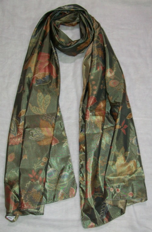Green Polyester Printed Stoles