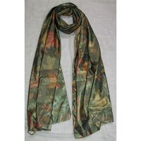 Green Polyester Printed Stoles - Fabric Type: Cotton