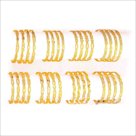 Beautiful Gold Bangles - 24K Gold, 2-3 Inch Diameter | Intricate Design, High Polish, Various Sizes