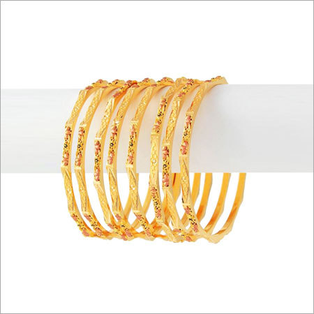 Gold Bangles Jewellery - 22K Gold, Variable Diameter | Elegant Design, Polished Finish, Stone Setting Optional, Defect-Free