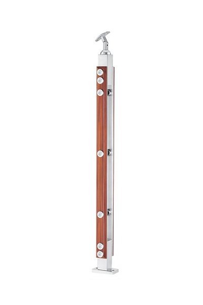 Wooden baluster with Stainless Steel