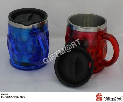 Blue And Red Dotted Mug