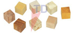 CUBES, WOOD ASSORTED - Wood, 120mm Side, Set of Eight | Assorted Colors, Educational, Durable, Unpainted