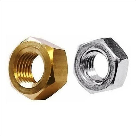 Silver And Golden Metal Hex Nuts