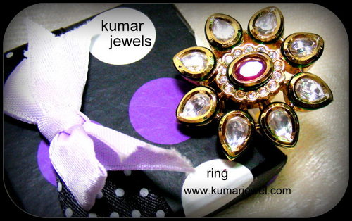 kundan Adjustable ring.