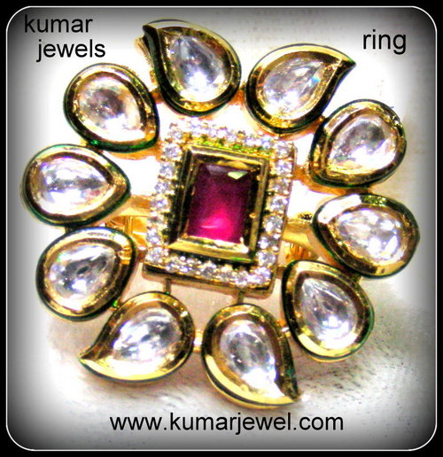 square stone kundan ring.