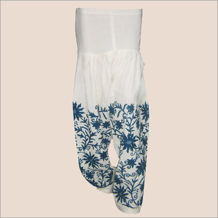 Aari Work Salwar On Cambric With Offwhite Base