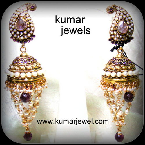 Polki chain earring.
