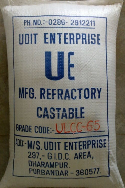 Ultra Low Cement Castable - Alumina 60-65%, 2.5 gm/cc Density, 250 kg/cm2 Strength | Low Porosity, Wear Resistance, Thermal Shock, High Reheat Strength