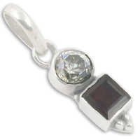 Cubic Zirconia & Garnet Gemstone Pendant Jewellery