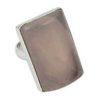 Rose Quartz Semi Precious Gemstone Silver Ring Jewellery