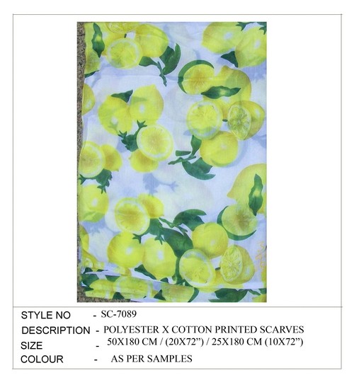 Polyester Floral Printed Fancy Scarves
