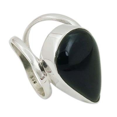 Black Onyx Semi Precious Gemstone Ring Jewellery