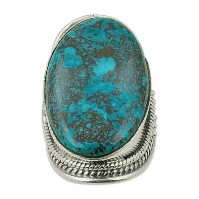 Turquoise Semi Precious Gemstone Silver Ring Jewellery
