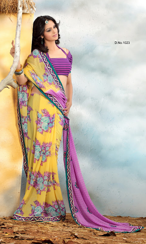 Prined  Georgette Saree