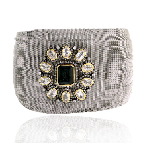 Gold Silver Gemstone Bangle Wholesale Jewelry