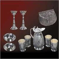 German Silver Glass Set With Jug