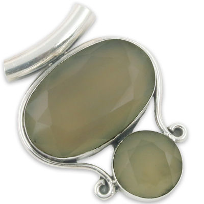 Chalcedony Gemstone Silver Pendant Jewellery