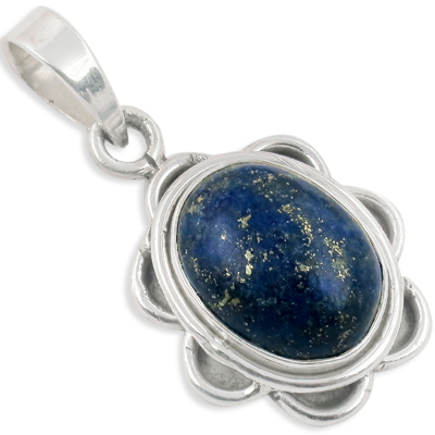 Lapis Lazuli Gemstone Sterling Silver Pendant Jewelery