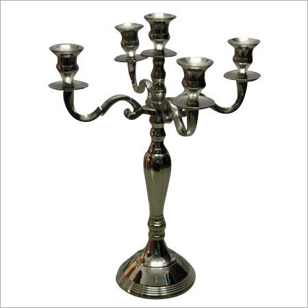 Brass Base Nickel Plated Candle Holder