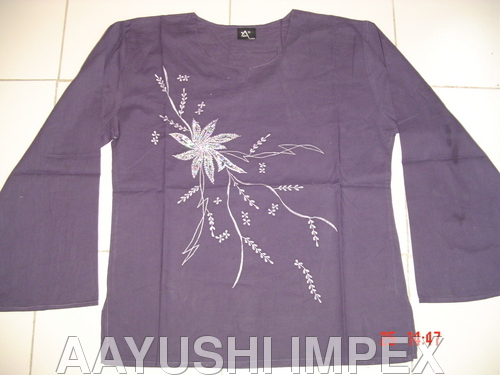 Party Kurta - Cotton, Multiple Sizes, Purple | Floral Embroidery, Elegant Design, Comfortable Fit, Long Sleeves