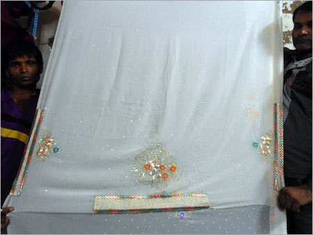 Hand Printed Embroidery Sarees