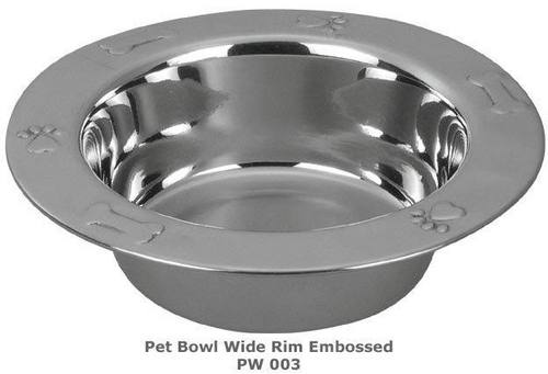 Pet Bowl Wide Rim Embossed