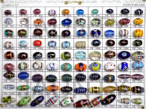Fancy Beads - Glass, 5-15mm, Multicolored | Diverse Shapes, Smooth Finish, Customizable