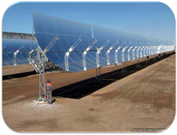 SolarThermalPowerPlant - Glass Steel, 1km2, 100MW | IEC 62121, Parabolic Trough Mirrors, 20% Efficiency, Renewable Clean Energy
