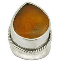 Amber Semi Precious Gemstone Ring Jewelley