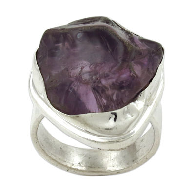 Semi Precious Amethyst Gemstone Ring Jewellery