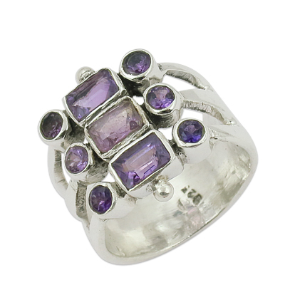 Natural Amethyst Gemstone Ring Jewellery